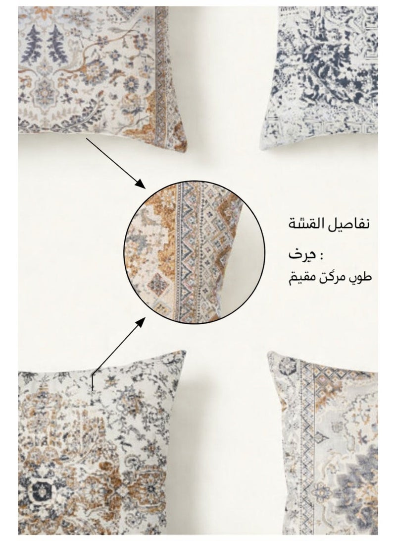 طقم أغطية وسائد ديكورية عصرية 4 قطع مقاس 45 × 45 سم (18 × 18 إنش) | وسائد كنب لغرفة المعيشة والسيارة والسرير - Image 3